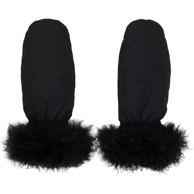 Yves Salomon Yves Salomon Black Trim Mittens