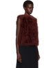 Yves Salomon Yves Salomon Brown Cropped Feather Gilet Vest - 2