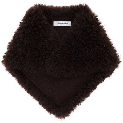 Yves Salomon Yves Salomon Brown Lambskin Bandana Scarf