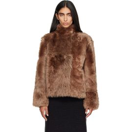 Yves Salomon Yves Salomon Brown Lambskin Shearling Short Jacket