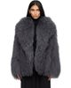 Yves Salomon Yves Salomon Gray Oversized Shearling Coat - 1