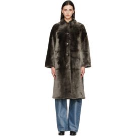 Yves Salomon Yves Salomon Gray Shearling Coat