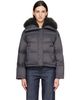 Yves Salomon Yves Salomon Gray Waterproof Technical Lambswool Trim Short Down Jacket - 1