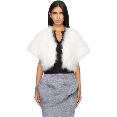 Yves Salomon Yves Salomon Off-White Feather Cape Jacket