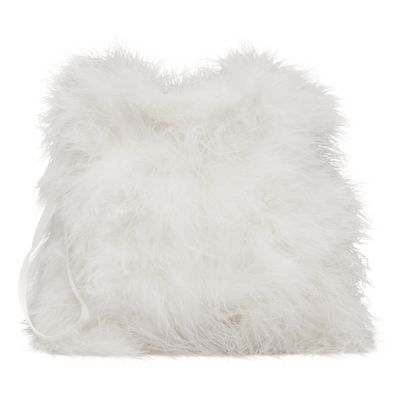 Yves Salomon Yves Salomon Off-White Feather Pouch
