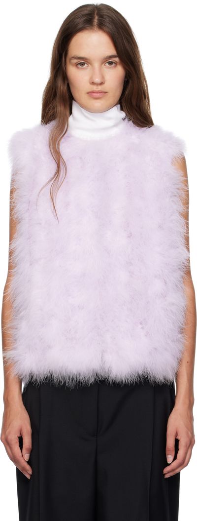 Yves Salomon Yves Salomon Purple Cropped Feather Vest