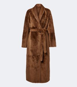 Yves Salomon Yves Salomon Reversible shearling and leather wrap coat