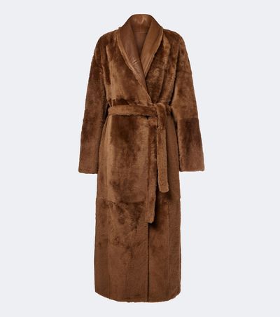 Yves Salomon Yves Salomon Reversible shearling and leather wrap coat