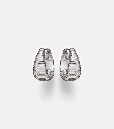Yvonne Leon Yvonne LÃ©on Berlingot Nano 9kt white gold hoop earrings with diamonds