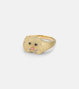 Yvonne Leon Yvonne LÃ©on ChevaliÃ¨re Chaton Mini 9kt gold ring with black diamonds
