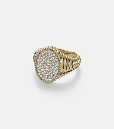 Yvonne Leon Yvonne LÃ©on ChevaliÃ¨re Ovale 9kt gold ring with diamonds