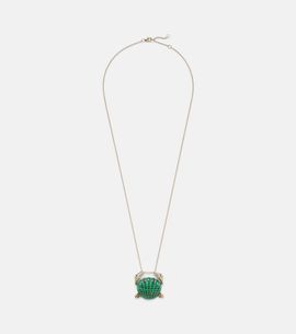 Yvonne Leon Yvonne LÃ©on Crabe Coquillage 9kt gold pendant necklace with malachite and diamonds