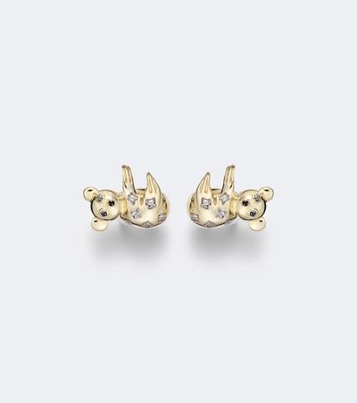 Yvonne Leon Yvonne LÃ©on Koala 9kt gold earrings with diamonds