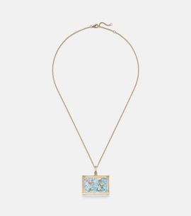 Yvonne Leon Yvonne LÃ©on L'Acquarium 9kt gold pendant necklace with gemstones