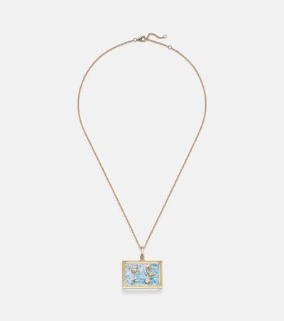 Yvonne Leon Yvonne LÃ©on L'Acquarium 9kt gold pendant necklace with gemstones