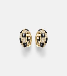 Yvonne Leon Yvonne LÃ©on Mini 9kt gold earrings with diamonds and onyx