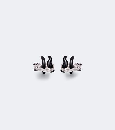 Yvonne Leon Yvonne LÃ©on Panda 9kt white gold earrings with diamonds