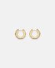Yvonne Leon Yvonne LÃ©on Plumetis 9kt gold hoop earrings with diamonds - 4