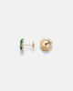 Yvonne Leon Yvonne LÃ©on Puces DÃ´me TrÃ¨fle 9kt gold earrings with malachite and diamonds - 4