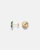 Yvonne Leon Yvonne LÃ©on Puces DÃ´me TrÃ¨fle 9kt gold earrings with malachite and diamonds - 5