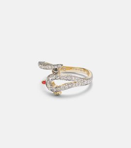 Yvonne Leon Yvonne LÃ©on Python 9kt gold ring with diamonds