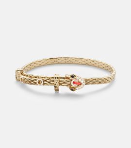 Yvonne Leon Yvonne LÃ©on Python Mini 9kt gold bracelet with diamonds and enamel