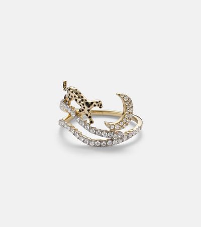 Yvonne Leon Yvonne LÃ©on RÃªves ÃtoilÃ©s 9kt gold and enamel ring with diamonds