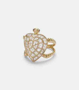 Yvonne Leon Yvonne LÃ©on Tortue Coeur 9kt gold ring with diamonds
