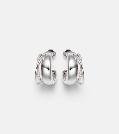 Yvonne Leon Yvonne LÃ©on Un Deux Trois Berlingot 9kt gold hoop earrings with diamonds
