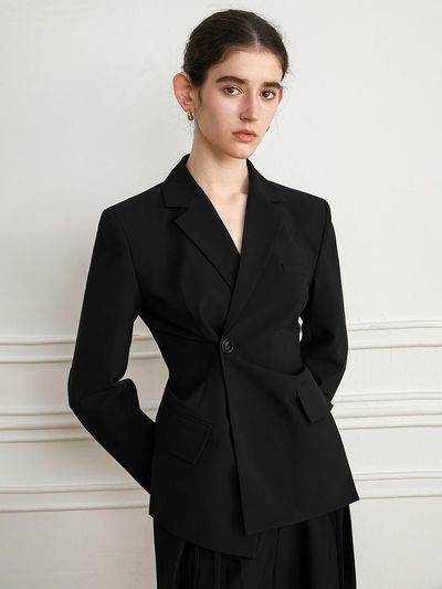yyiam Black One-button Jacket