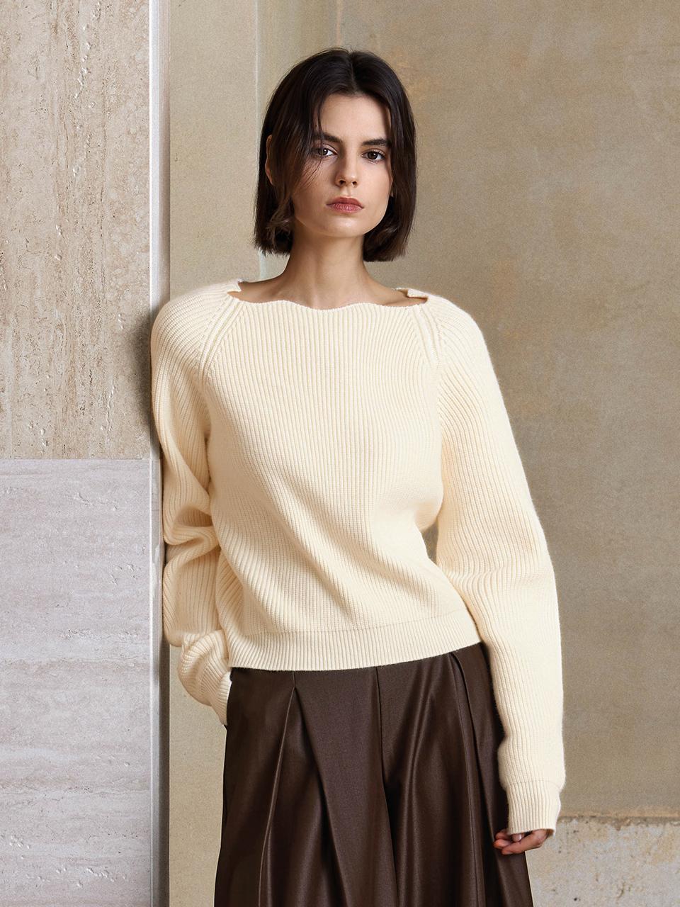 yyiam Gentle Long Sleeve Premium Knit Sweater