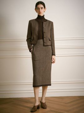 yyiam Old Money Style Wool Skirt