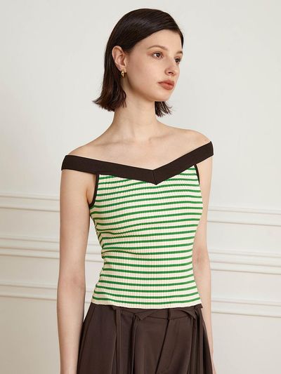 yyiam V Neck Slim Fit Sleeveless Top