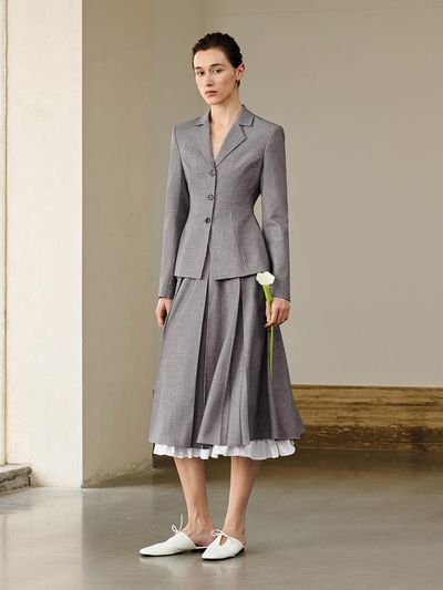 yyiam YY Gentle Pleated Skirt [Gray]