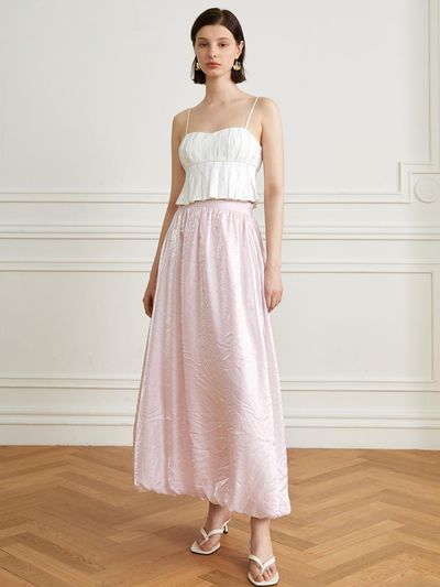 yyiam YY Moonlight Satin Long Skirt (Pink)