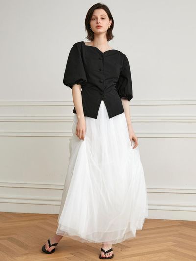 yyiam YY Versatile A-Line Tulle Skirt