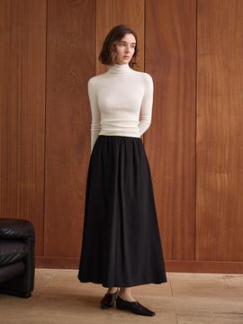 yyiam YY_Black Loose Long Skirt