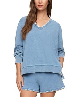 Z Supply Z Supply Cam Knit Denim Whipstitch Sweatshirt