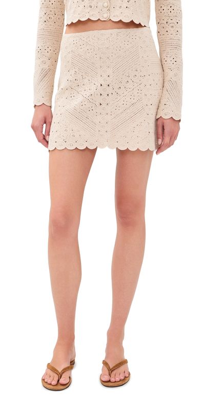 Z Supply Z Supply Cressa Crochet Mini Skirt Natural
