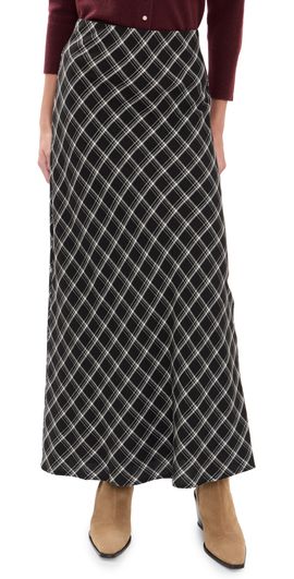 Z Supply Z Supply Europa Plaid Skirt Ash Black