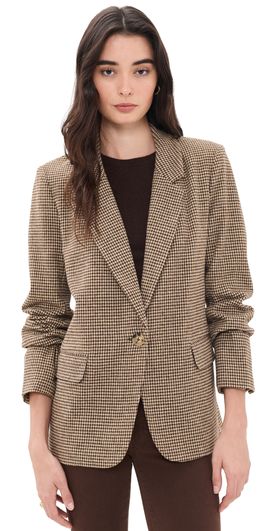 Z Supply Z Supply Evan Check Blazer Dark Chocolate
