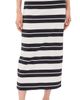 Z Supply Z Supply Gail Striped Jersey Midi Skirt Ash Black - 1