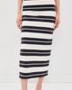 Z Supply Z Supply Gail Striped Jersey Midi Skirt Ash Black - 2
