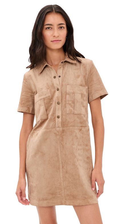 Z Supply Z Supply Leone Faux Suede Dress Light Sand