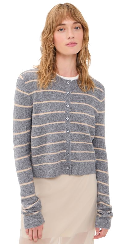 Z Supply Z Supply Medina Stripe Cardigan Charcoal Heather