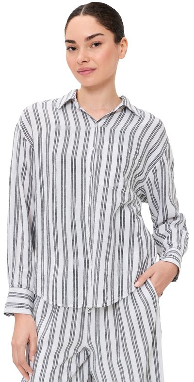 Z Supply Z Supply Perfect Stripe Button Up Shirt White