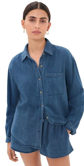 Z Supply Z Supply Perfect Twill Button Down Shirt Twilight Blue