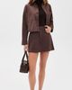 Z Supply Z Supply Perri Suede Mini Skirt Dark Chocolate - 5
