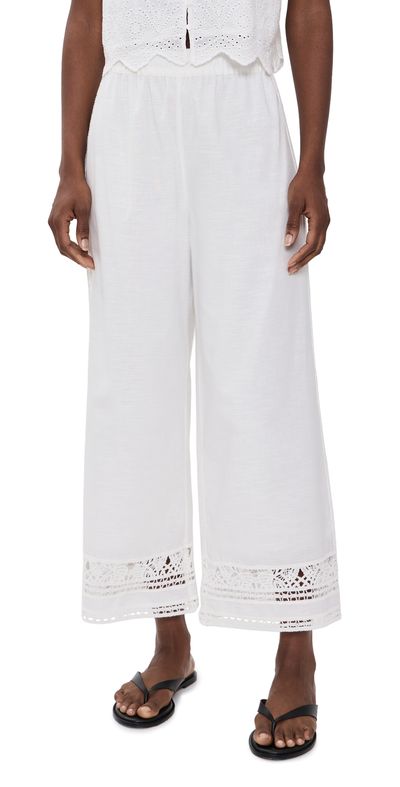 Z Supply Z Supply Scout Embroidered Pants White