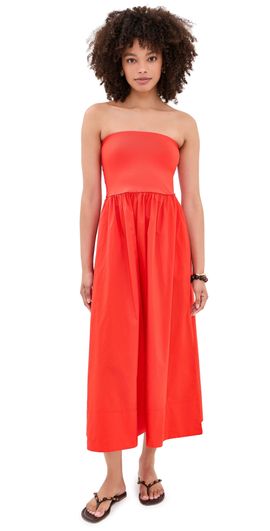 Z Supply Z Supply Sunsought Strapless Midi Dress Lychee